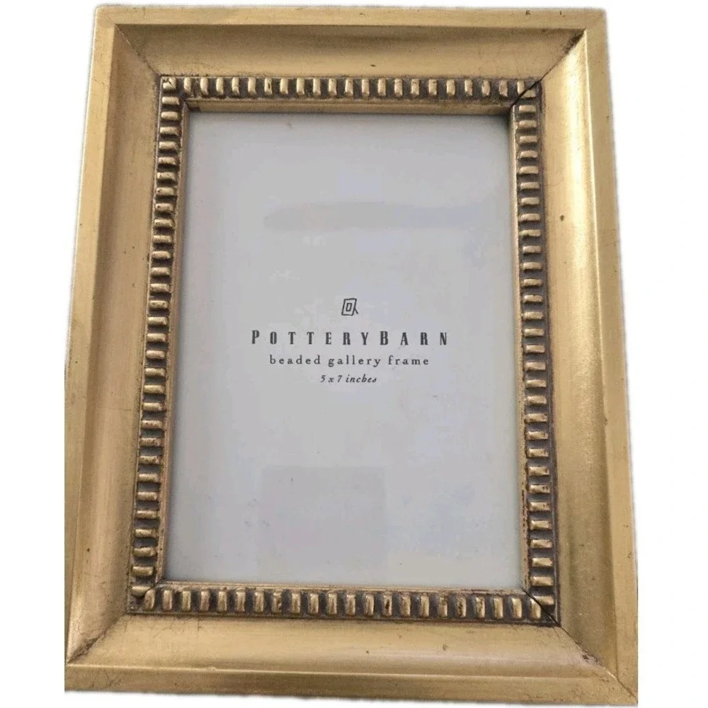 Pottery Barn Gold Beaded Gallery Frame 5x7 Vintage Antique Style Old Money